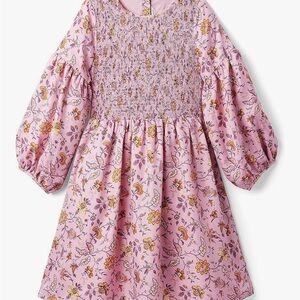 Janie and Jack Girls Puff Sleeve Smocked Dress